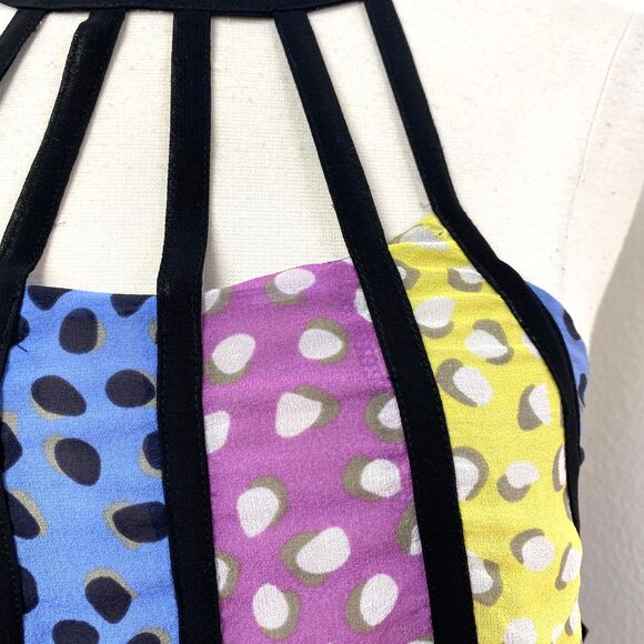 Forever 21 Collection Silk Camisole Top Small Multi Color Polka Dots Boho Whimsy - Picture 4 of 11